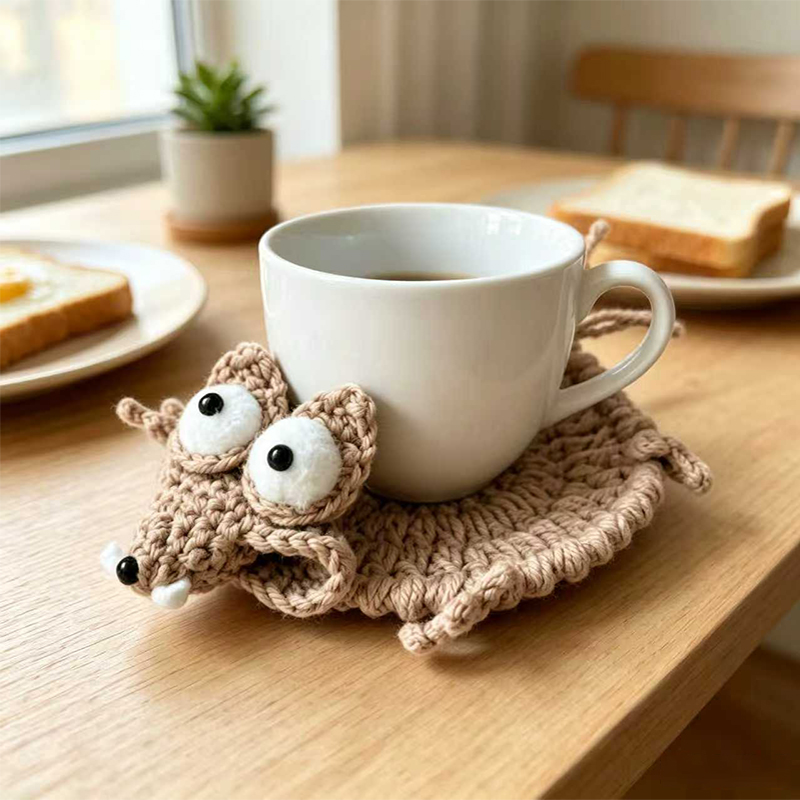 Cute Crochet Animal Coaster Ha - Coffee Tea Knits recension och pris