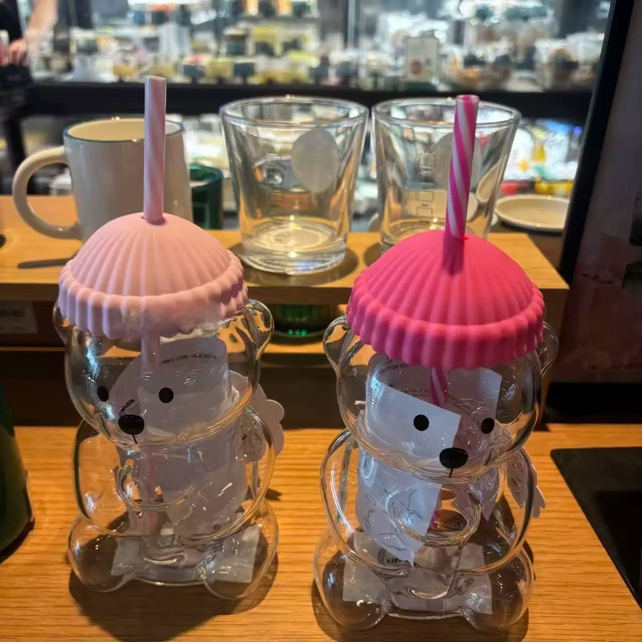 Bk Bear Shaped Glass Straw Cup - Coffee Tea Shop recension och pris