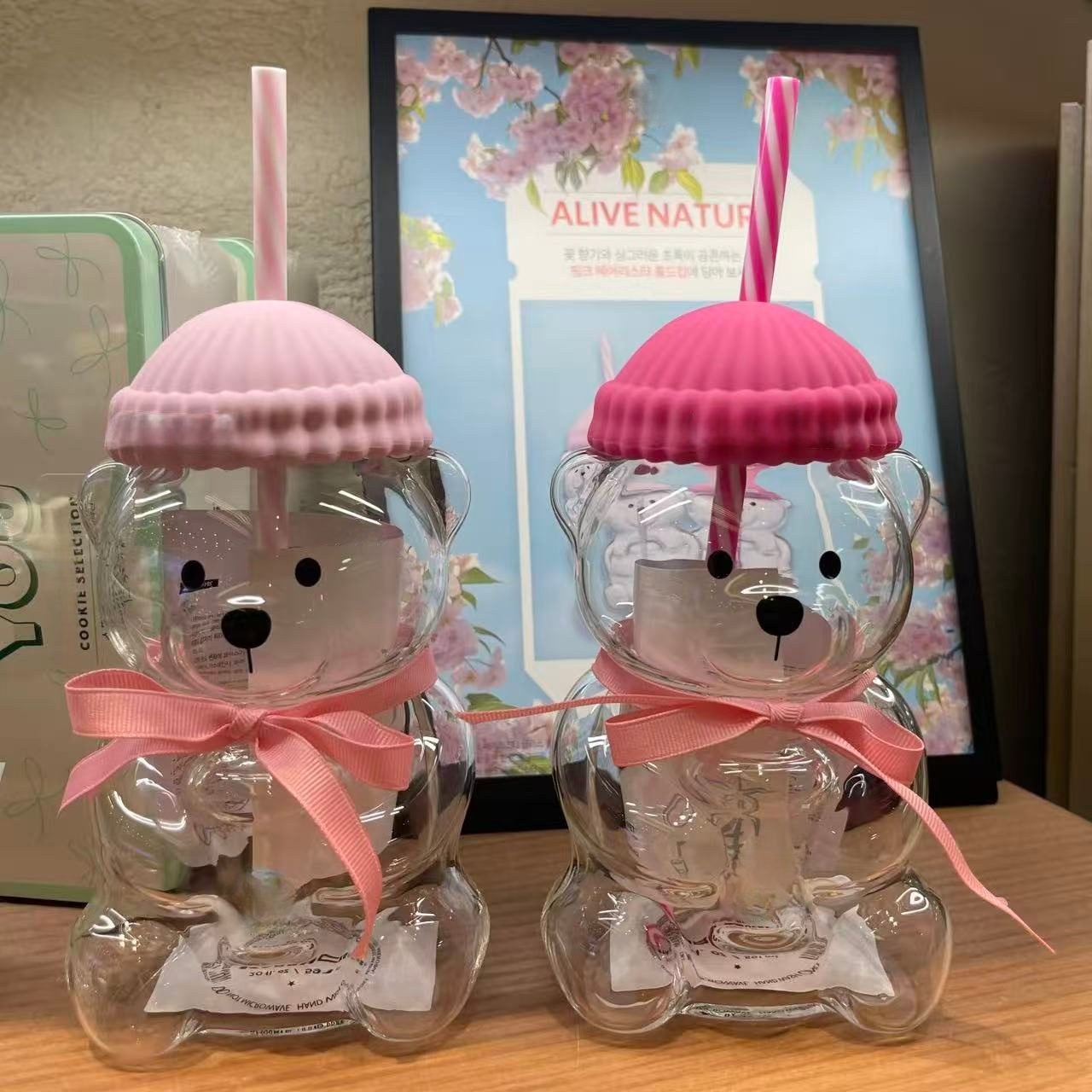Bk Bear Shaped Glass Straw Cup - Coffee Tea Shop recension och pris