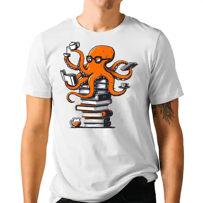 Reading Octopus T Shirt Coffee - Coffee Tea Knits recension och pris