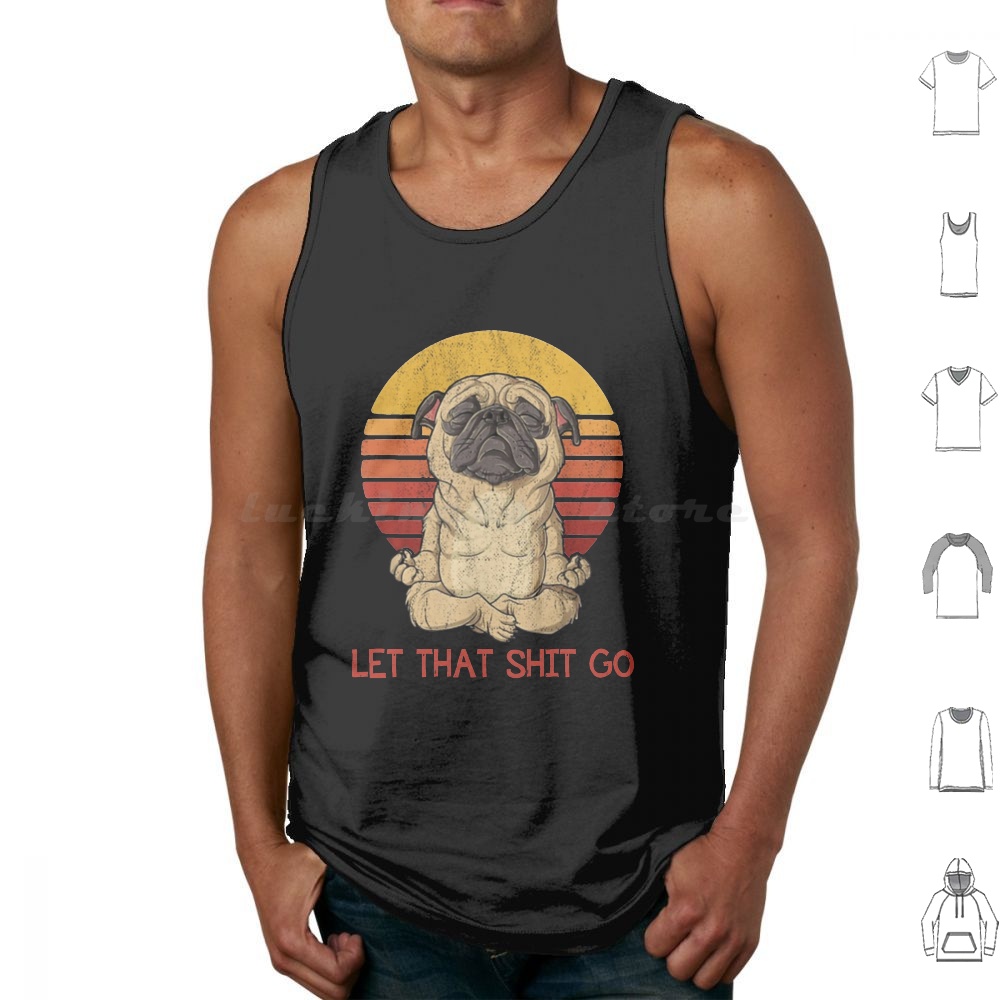 Vintage Pug Yoga Tank Tops Ves - Coffee Tea Knits recension och pris