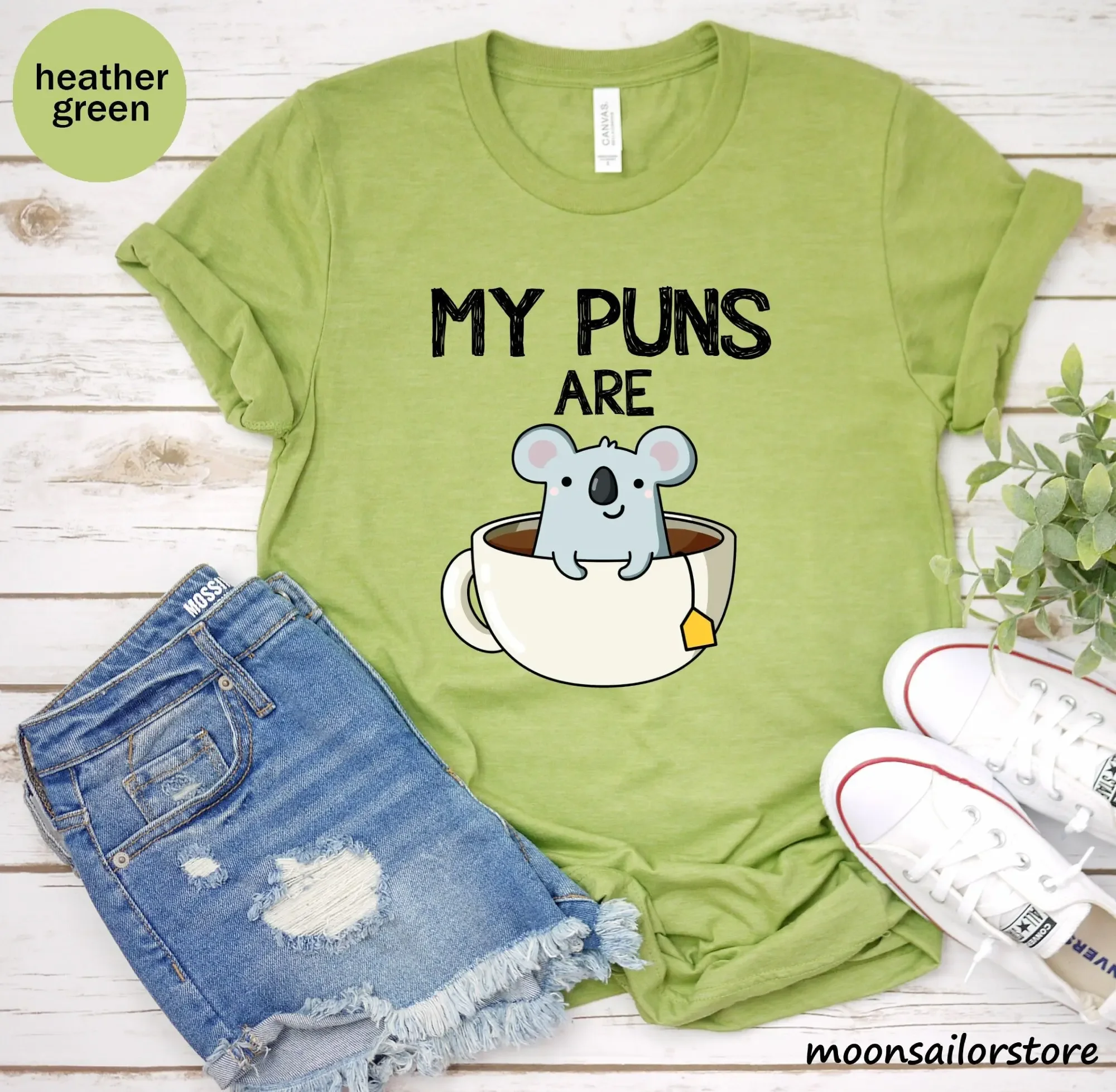 My Puns Are Koala Tea T Shirt  - Coffee Tea Knits recension och pris