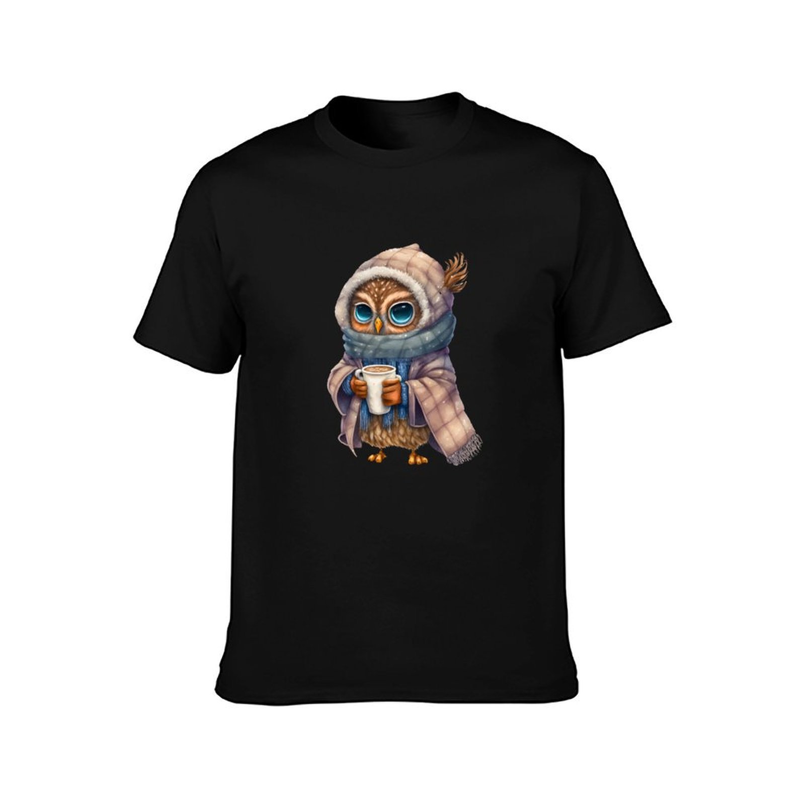 Cute Owl drinking hot coffee o - Coffee Tea Knits recension och pris